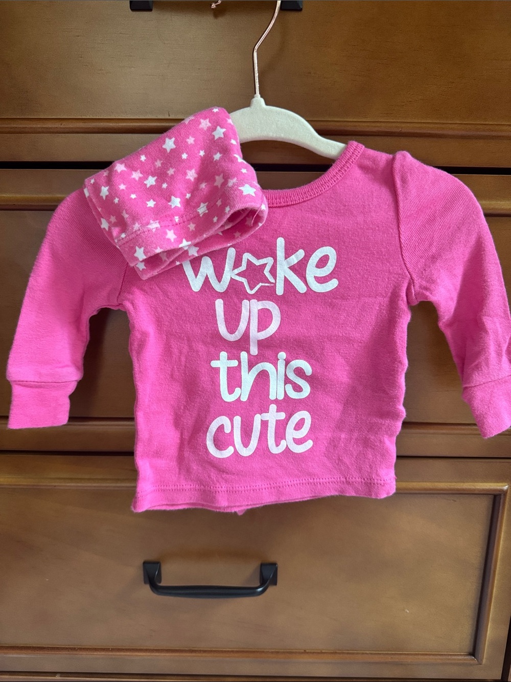 AME Sleepwear Pink Long-Sleeve Pajama Top with Star Hat